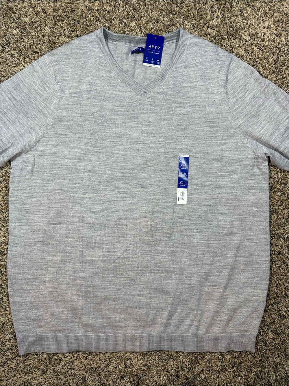 Modern Lux Men's Light Gray V-Neck Sweater